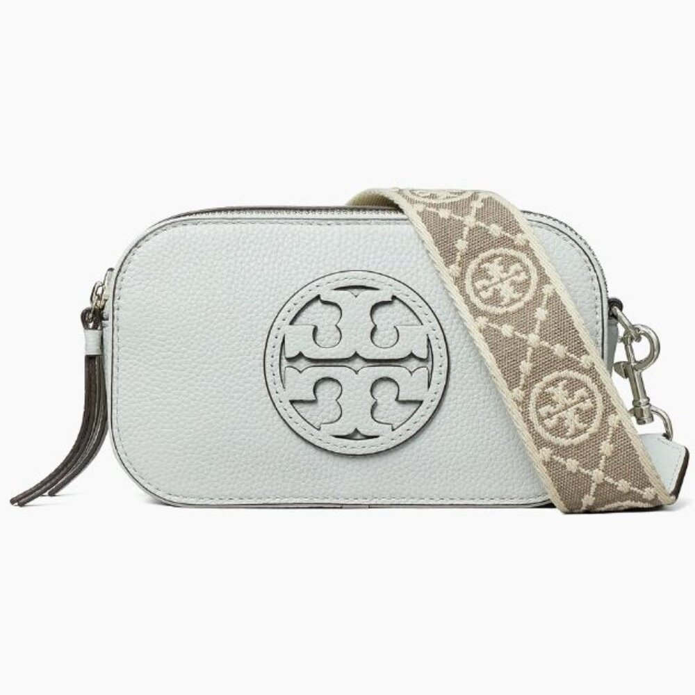 ❤️ NWT Tory Burch Mini Miller Leather Crossbody Bag Light Green AUTHENTIC